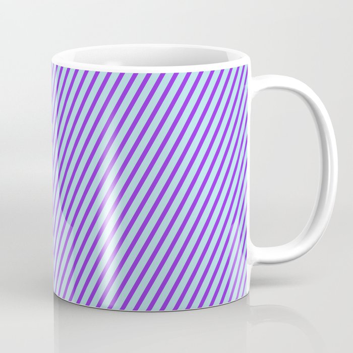 Powder Blue & Purple Colored Stripes Pattern Coffee Mug