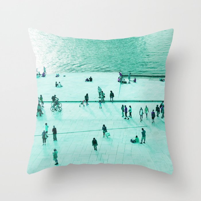 Footsteps in Oslo Throw Pillow