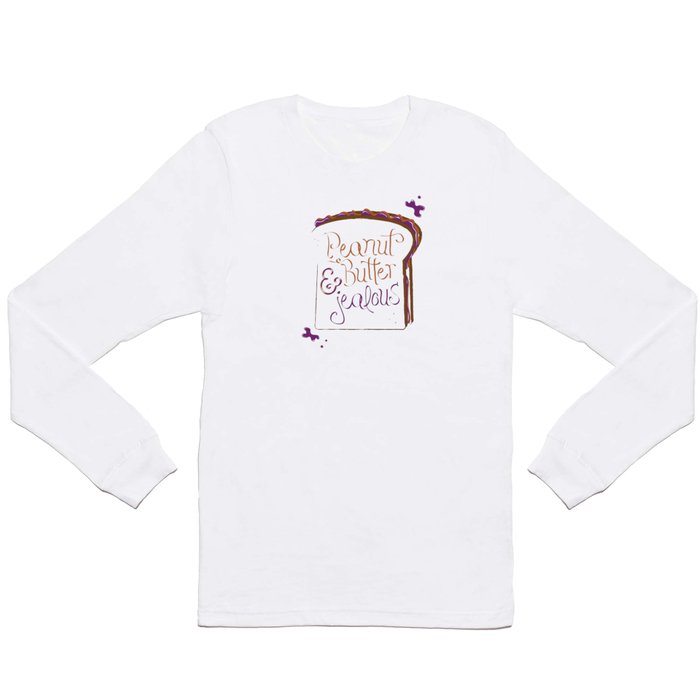 Peanut Butter & Jealous Long Sleeve T Shirt by Jess Kovic
