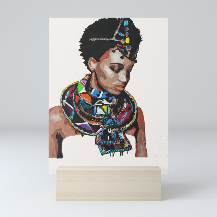 african masai Mini Art Print