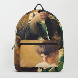 Study of a Young Woman in Black and Green portrait painting by John White Alexander Backpack