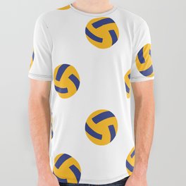 Volleyball Print Seamless Sports Lover Pattern All Over Graphic Tee