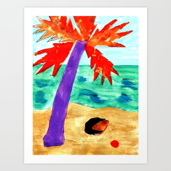 Black Coconut Art Print