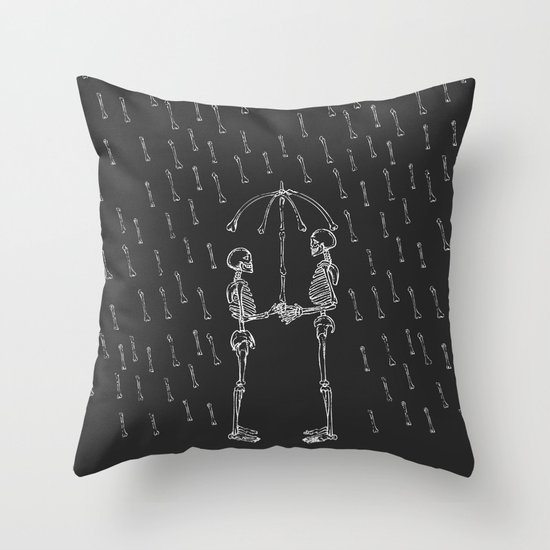 Raining Bone Throw Pillow