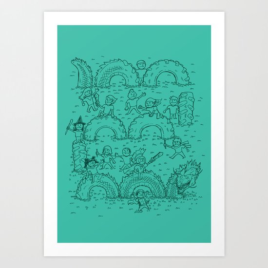 The Tire Dragon Art Print