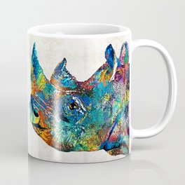 Rhino Rhinoceros Art - Looking Up - By Sharon Cummings Mug