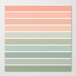 70s Stripe - pastel pink and mint, spring, pink stripes, desert, boho, dorm decor Canvas Print