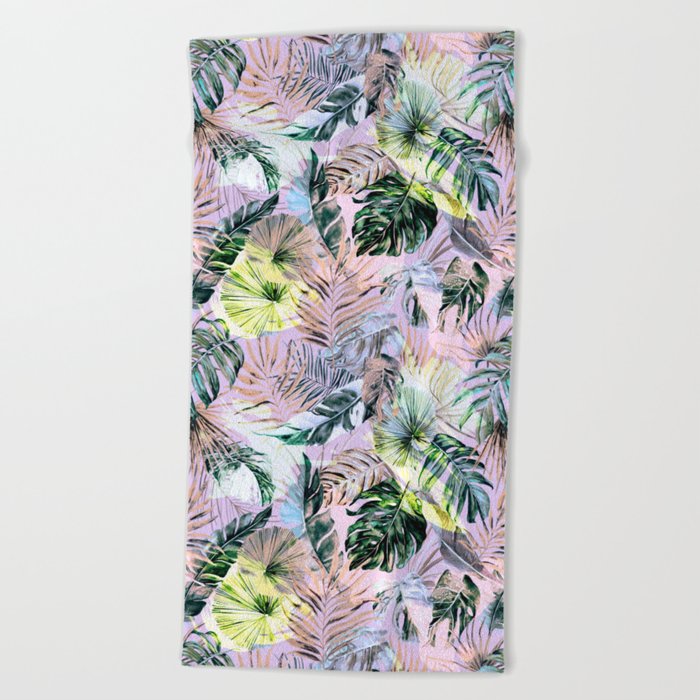 Abstract modern jungle 87 Beach Towel