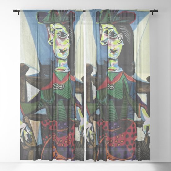 Dora Maar Au Chat By Pablo Picasso Sheer Curtain By Providenceatheneumarts Society6