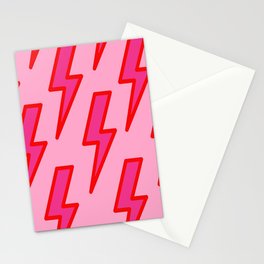 Pink and Red Y2k Lightning Bolt Wallpaper - Preppy Aesthetic Stationery Card