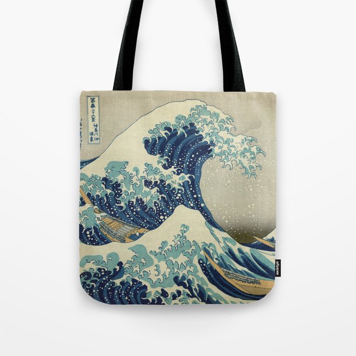 Great Wave Off Kanagawa (Kanagawa oki nami-ura or 神奈川沖浪裏) Tote Bag