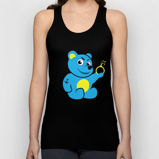 Evil Tattooed Teddy Bear Unisex Tank Top