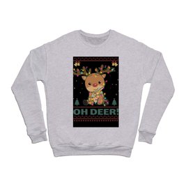 Oh Deer Funny Reindeer Deer Pun christmas Crewneck Sweatshirt