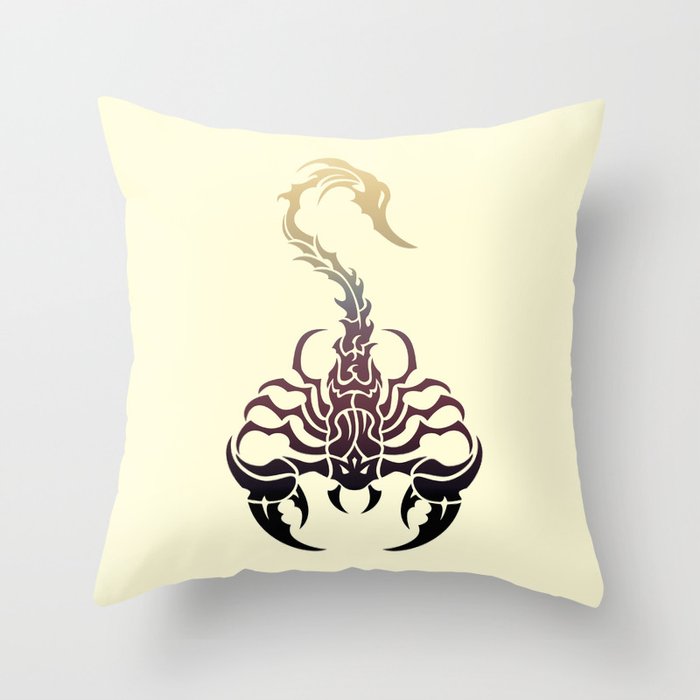 Scorpio, animal print, wild nature, scorpion, zodiac sign, celtic design Throw Pillow