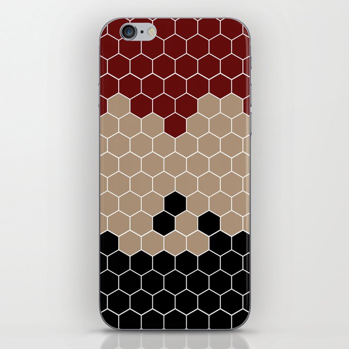 Honeycomb Red Beige Black Hive iPhone Skin