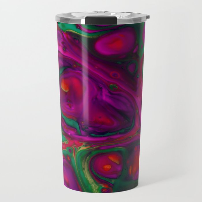 Explosion in pink and green colors Travel Mug