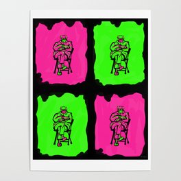Inauguration Bernie Sanders - Pop Art Quadrant - Neon Black Light - Wall Decor Poster