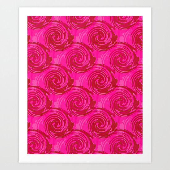 Abstract pattern in bright crimson tone. crimson . Art Print