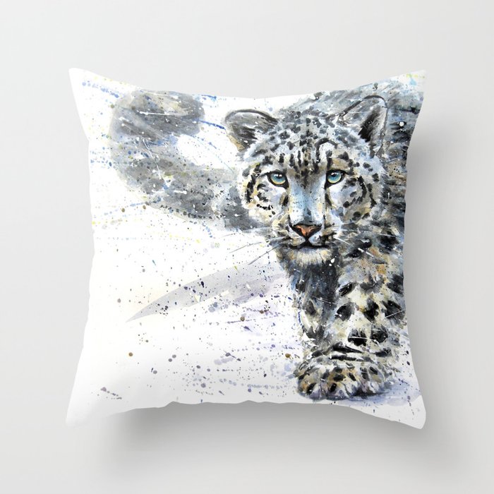 Snow leopard throw pillow cheap