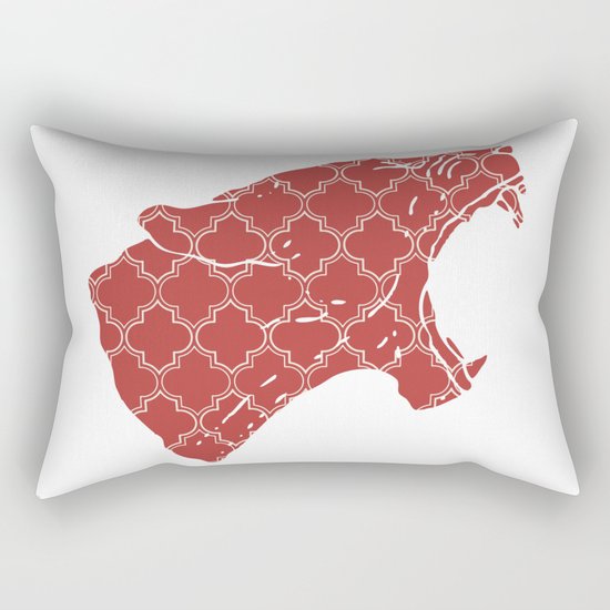 PANTHER SILHOUETTE HEAD WITH PATTERN Rectangular Pillow
