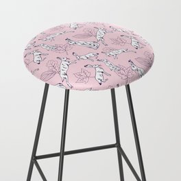 White hare on pink background  Bar Stool