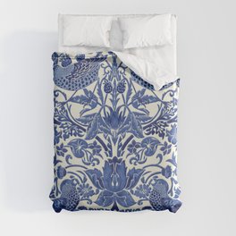 William Morris Strawberry Thief Blue & White Pattern Duvet Cover