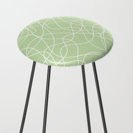 Green and White Scribbled Line Mosaic Pattern Pairs Coloro 2022 Popular Color Aloe Gel 058-83-18 Counter Stool