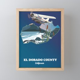 El Dorado County California USA map Framed Mini Art Print