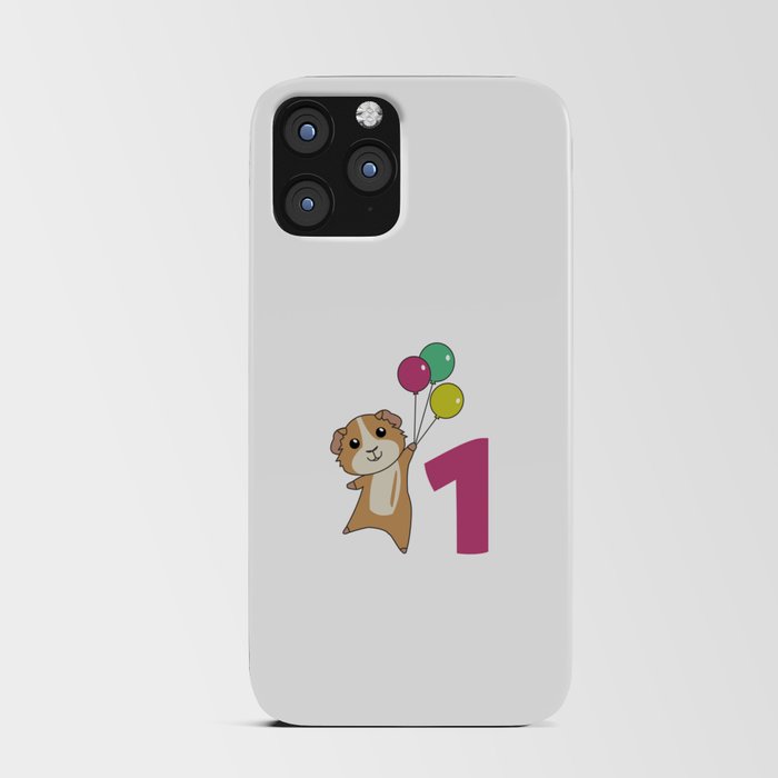 Guinea Pig First Birthday Balloons iPhone Card Case