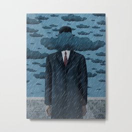 The Sun of Man (Rainstorm) Metal Print | Paintings, Man, Thesonofman, Surrealism, Storm, Cloud, Renemagritte, Rain, Surrealist, Painter 