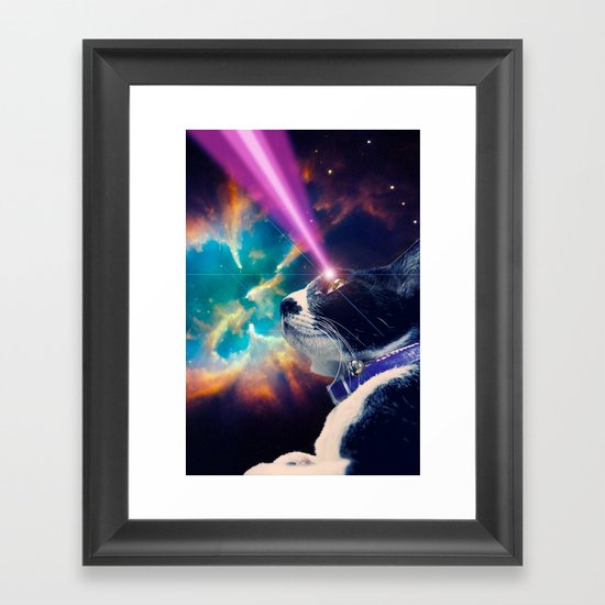 Neko San in Space Framed Art Print