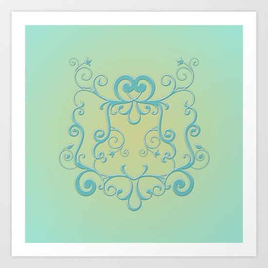 Mint tendrils emblem Art Print