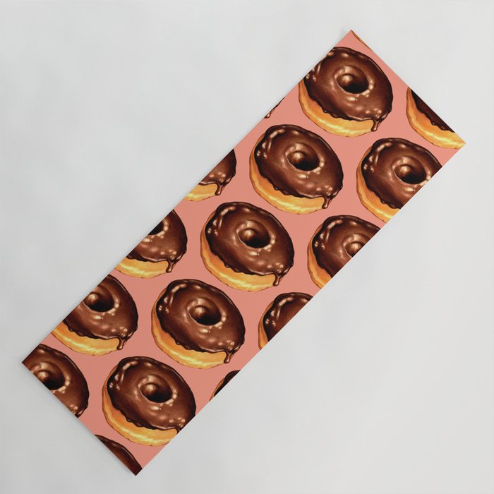 Chocolate Donut Pattern - Pink Yoga Mat