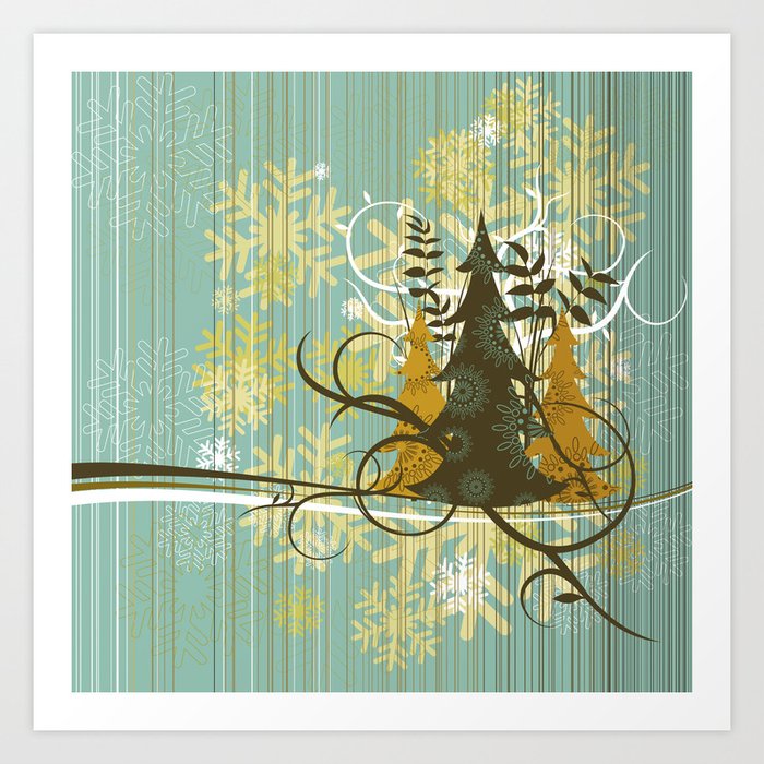Christmas trees background Art Print
