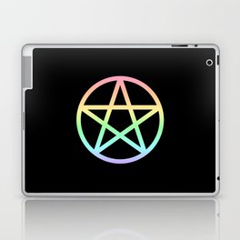Rainbow Pentacle on Black Laptop Skin