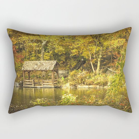 Autumn Lakeside Retreat Rectangular Pillow