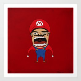 Screaming Mario Art Print