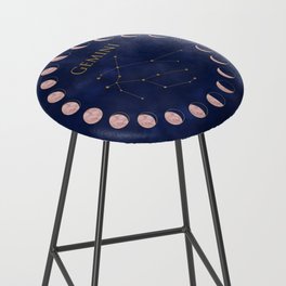 Gemini and Rose Gold Moon Bar Stool