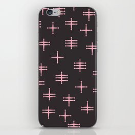 Seamless abstract mid century modern pattern - Pink and Brown iPhone Skin