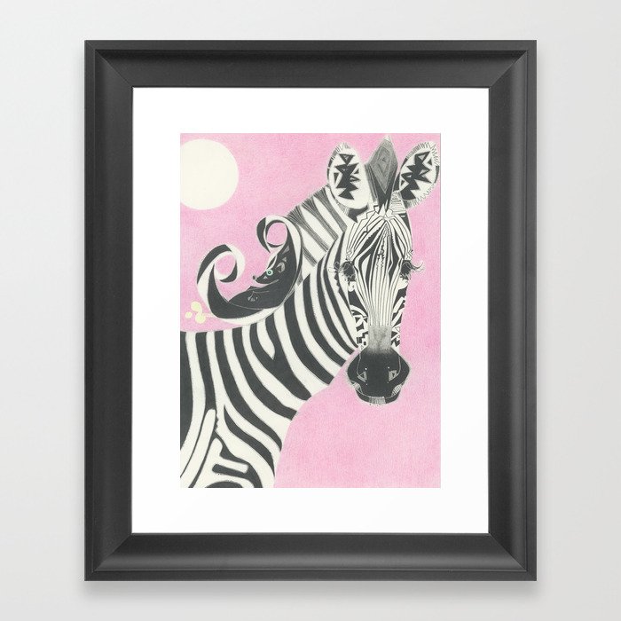 Zebra disguises skunk’s aroma Framed Art Print