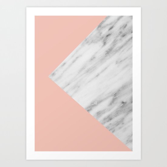 Pink Marble Collage Art Print