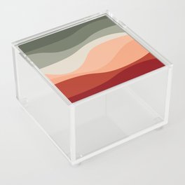 Retro style design with colorful waves Acrylic Box