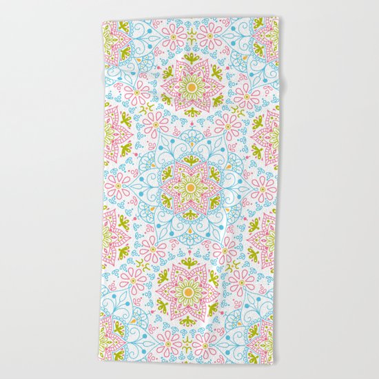 Mandala_ Spring Blue Sky Beach Towel