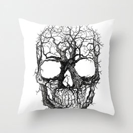 Tree Skull Throw Pillow