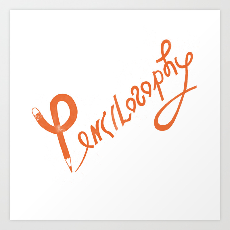 Pencilosophy Office Drawing Lettering Word Art Design Art Print By