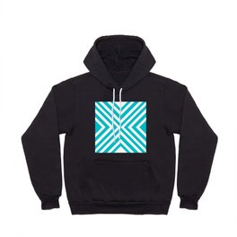 Teal Blue, Turquoise blue, Geometric surface design pattern Hoody