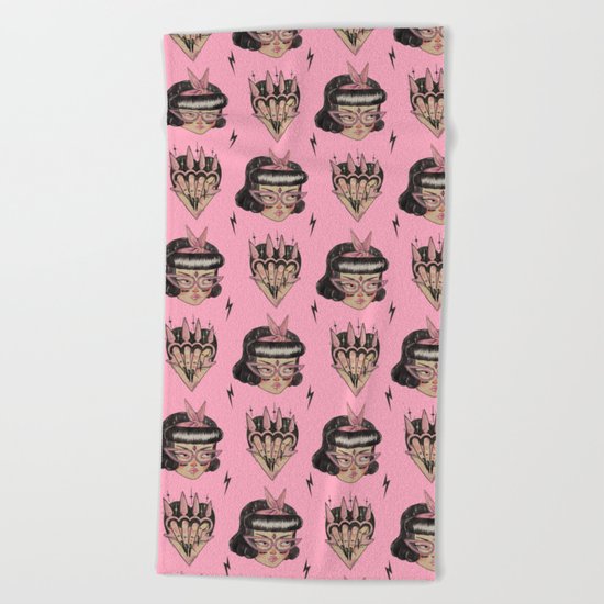 Gang Girl (black) Beach Towel