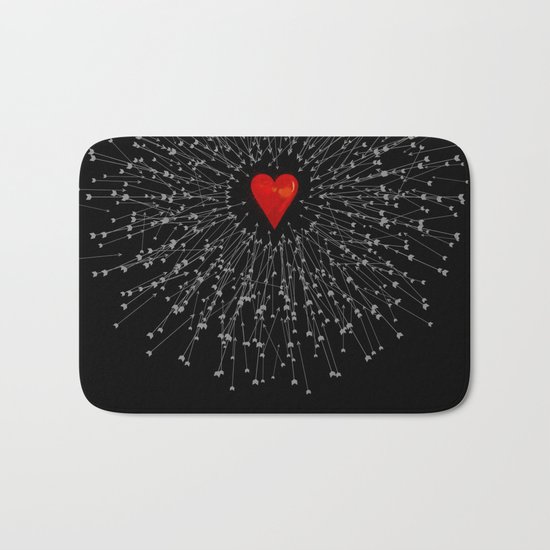 Heart&Arrows_BLACK Bath Mat