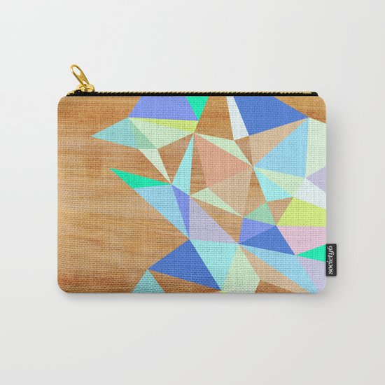 Wooden Geo Aqua Carry-All Pouch