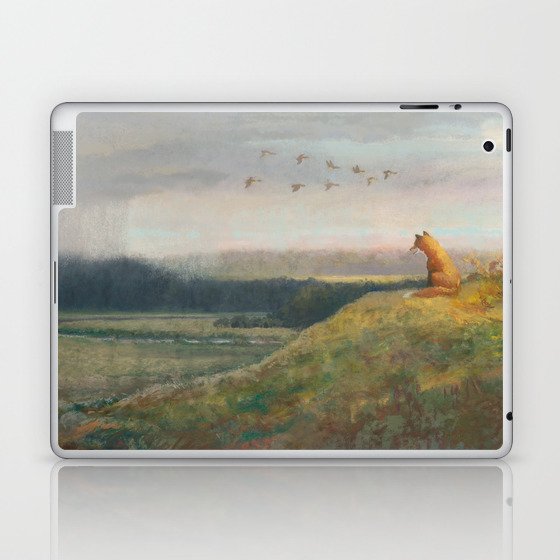 Red Fox Looks Out Over the Valley Laptop & iPad Skin